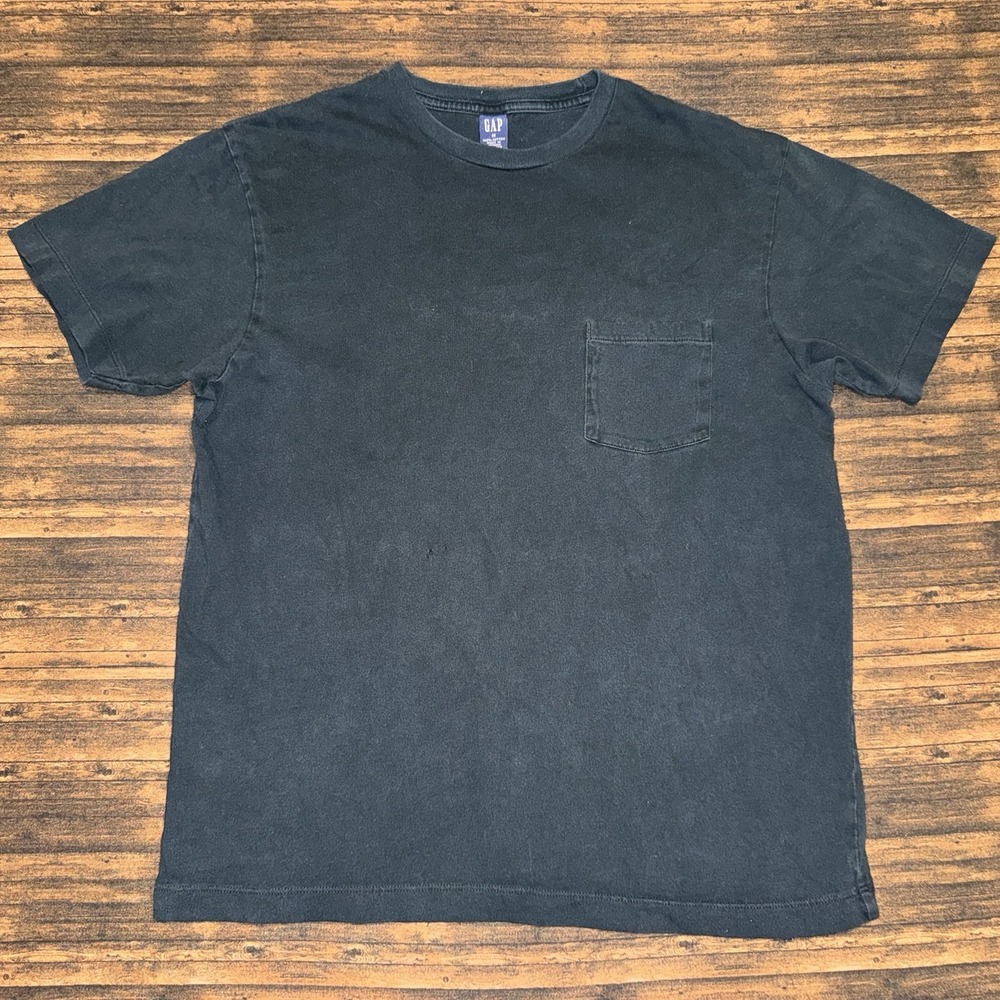 Gap Pocket T-Shirt Women M Black Short Sleeve Crew Neck Cotton Tee